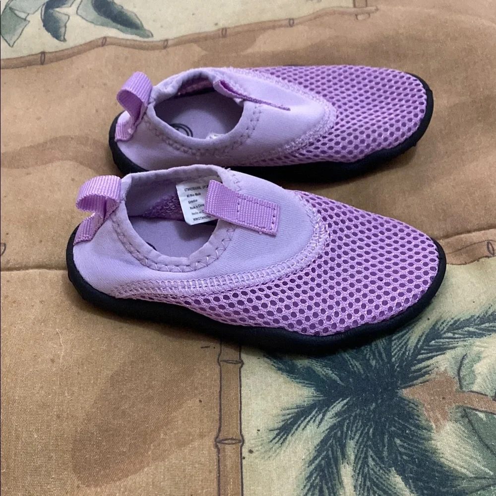 Kids Purple Mesh Slip-On Shoes